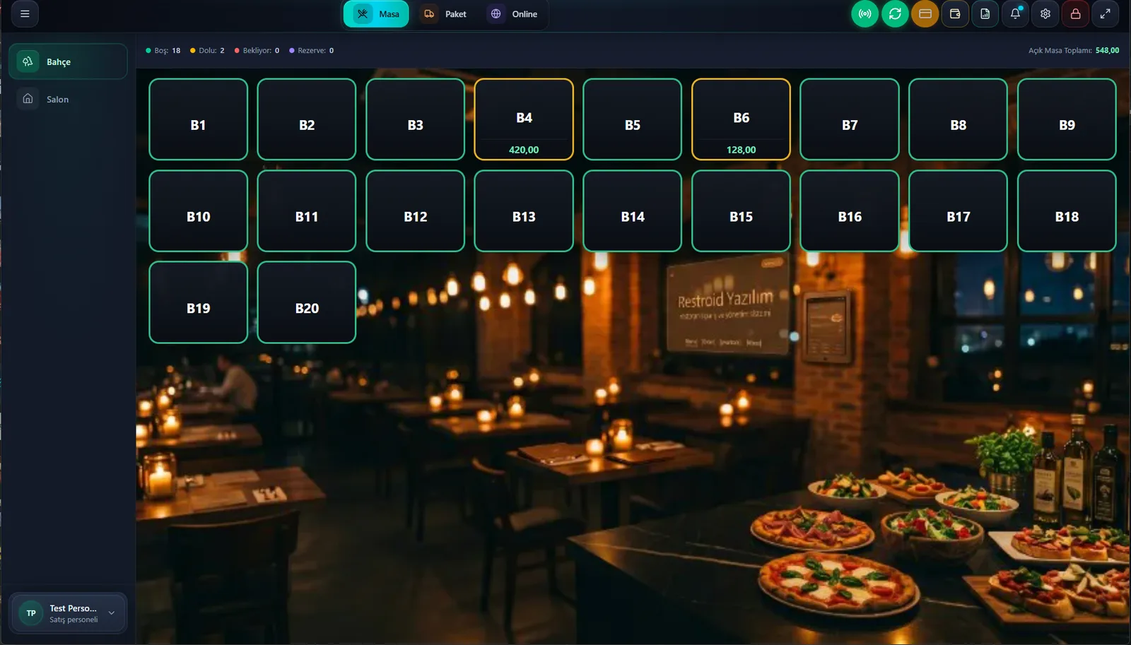 Restroid Cloud POS Panel — Masa ve Sipariş Yönetimi